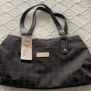 Nine West Black shoulder Broadway Satchel hand bag purse